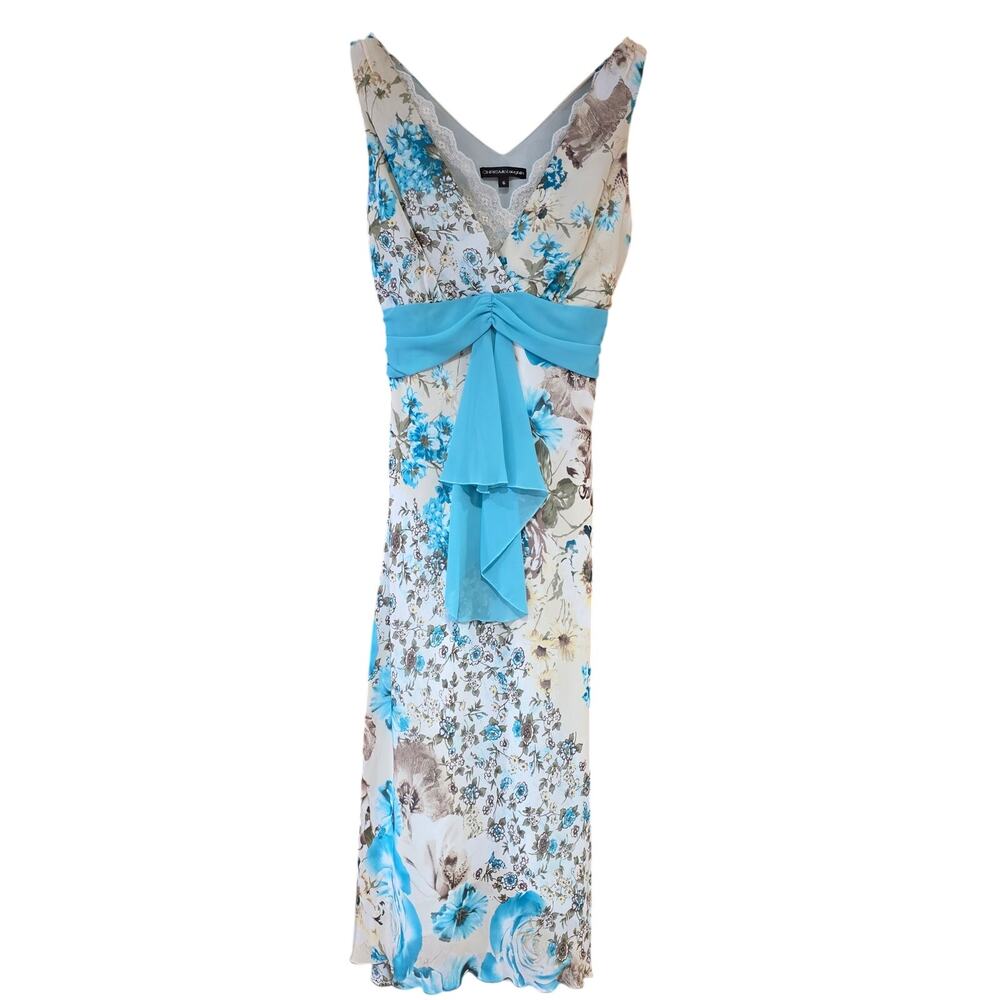 vintage Chris McLaughlin y2k floral vneck midi floral dress sz 6